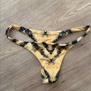 Bamba Yellow & Black Tie-Dye Bikini Bottom